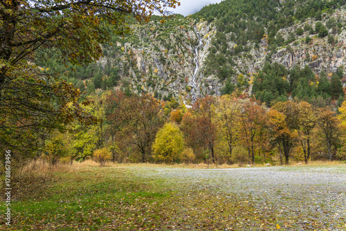Photos Autumn and foggy view of the landscape near the Panticosa Baths, a Spanish spa l