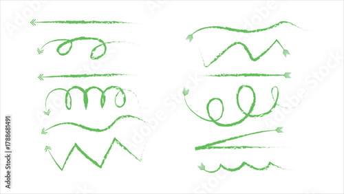 Green Arrows Illustration – Eco Directional Design for Graphics and Digital Art