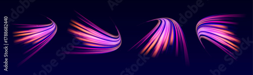 Vibrant lines of electric energy twist and shimmer against a deep background. Light pulses move like liquid across a digital horizon. The image captures motion, power, and technology in harmony.