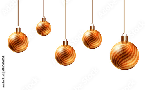 Group of gold christmas balls