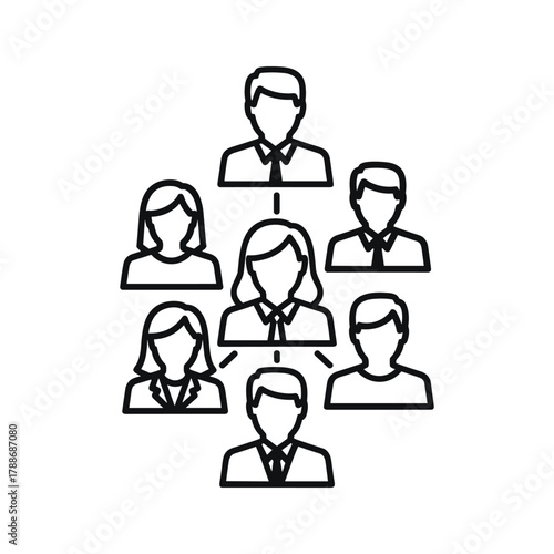 Teamwork concept showing a group of people connected