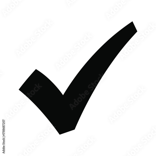 Black check mark for approval and confirmation