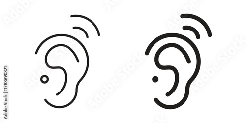 Assistive listening systems icon, vector graphics collection. logotype graphic art design