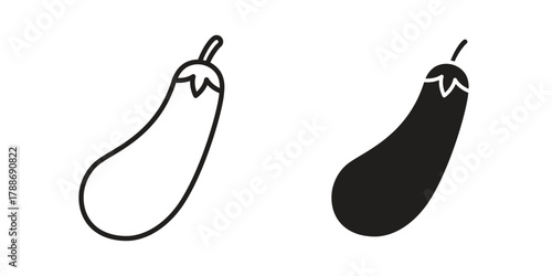 Aubergine icon, vector graphics collection. logotype graphic art design