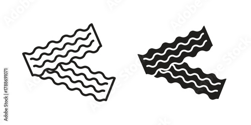 Bacon icon, vector graphics collection. logotype graphic art design
