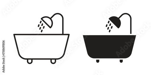 Bath icon, vector graphics collection. logotype graphic art design