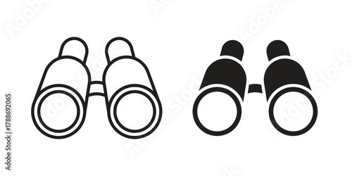 Binoculars icon, vector graphics collection. logotype graphic art design