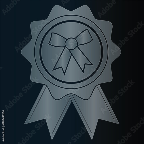 Award Ribbon Icon with Bow medal rosette