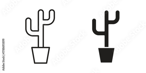 Cactus icon, vector graphics collection. logotype graphic art design