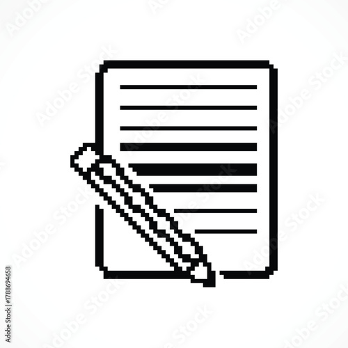 Fotomural Pixelated document with a pen symbolizing writing and creativity