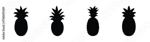 Pineapple fruit silhouette vector illustration tropical fruit design elements for graphic design projects