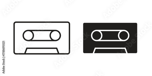 Cassette tape icon, vector graphics collection. logotype graphic art design
