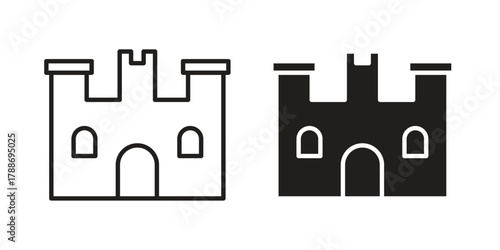 Castle icon, vector graphics collection. logotype graphic art design