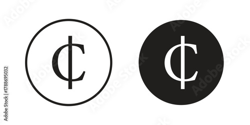 Cedi sign, vector graphics collection. logotype graphic art design