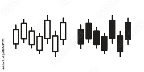 Chart candlestick icon, vector graphics collection. logotype graphic art design