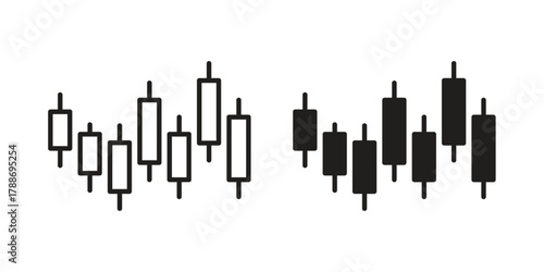 Chart candlestick icon, vector graphics collection. logotype graphic art design