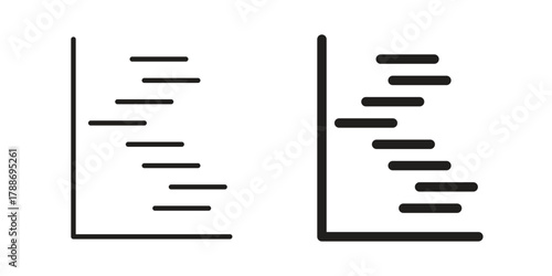 Chart gantt icon, vector graphics collection. logotype graphic art design