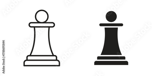 Chess pawn icon, vector graphics collection. logotype graphic art design