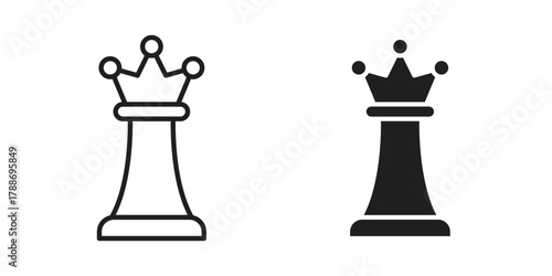 Chess queen icon, vector graphics collection. logotype graphic art design