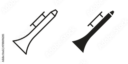 Clarinet icon, vector graphics collection. logotype graphic art design