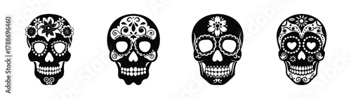 Day of the dead sugar skull vector art dia de los muertos calavera clip art halloween skulls design