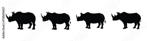 Silhouette of oryx antelopes wildlife animals vector illustration african safari mammals art design