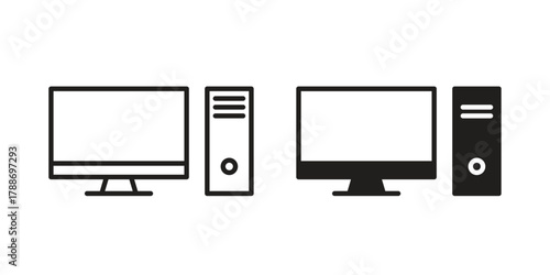 Computer icon, vector graphics collection. logotype graphic art design