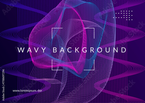 Party Banner. Pink Sound Design. Electronic Disco Illustration. Music Event. Green Dj Flyer. Concert Cover. Discotheque Electro Template. Blue Party Banner