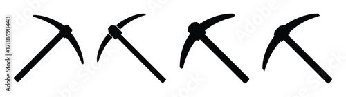 Pickaxe mining tool vector illustration design, construction equipment, black and white art design