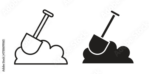 Digging icon, vector graphics collection. logotype graphic art design