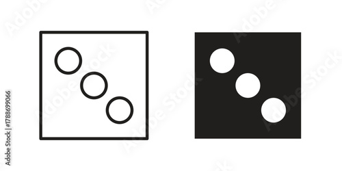 Dice three icon, vector graphics collection. logotype graphic art design