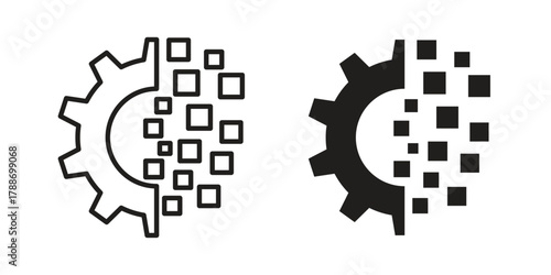 Digital transformation icon, vector graphics collection. logotype graphic art design