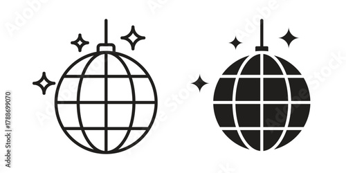 Disco ball icon, vector graphics collection. logotype graphic art design