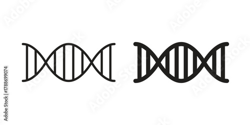 DNA icon, vector graphics collection. logotype graphic art design