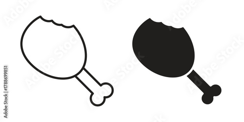 Drumstick bite icon, vector graphics collection. logotype graphic art design