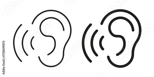 Ear icon, vector graphics collection. logotype graphic art design