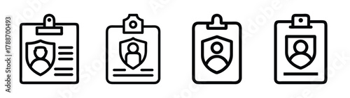 Identification card id badge vector set employee pass name tag holder security access identification card