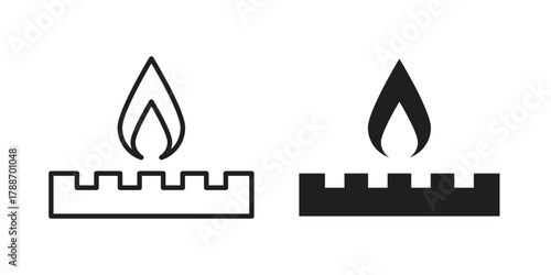 Fire burner icon, vector graphics collection. logotype graphic art design