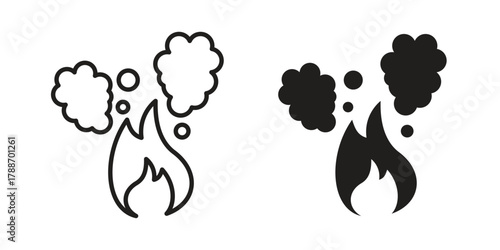 Fire smoke icon, vector graphics collection. logotype graphic art design