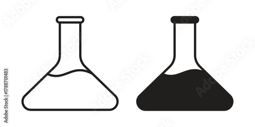 Flask icon, vector graphics collection. logotype graphic art design