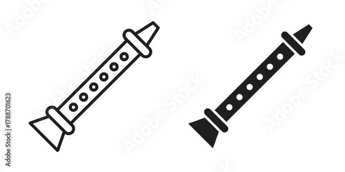 Flute icon, vector graphics collection. logotype graphic art design