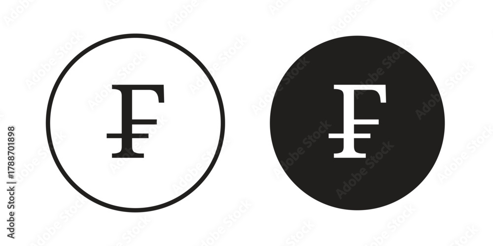 Fototapeta premium Franc sign icon, vector graphics collection. logotype graphic art design