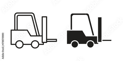 Forklift icon, vector graphics collection. logotype graphic art design