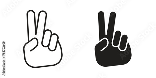 Hand peace icon, vector graphics collection. logotype graphic art design