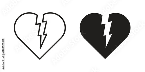 Heart Crack icon, vector graphics collection. logotype graphic art design