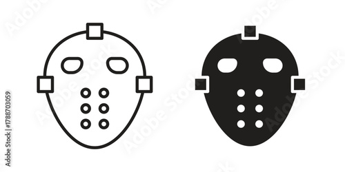 Hockey mask icon, vector graphics collection. logotype graphic art design