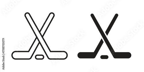 Hockey sticks icon, vector graphics collection. logotype graphic art design