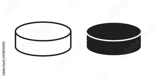 Hockey puck icon, vector graphics collection. logotype graphic art design