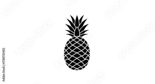 Black pineapple silhouette icon design on white background graphic