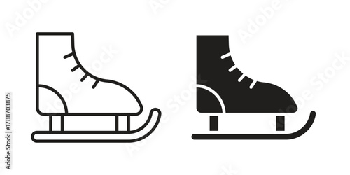 Ice skate icon, vector graphics collection. logotype graphic art design